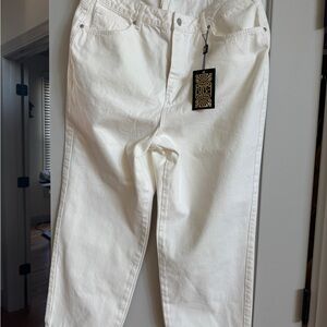 Biba Cream Straight-Leg Jeans